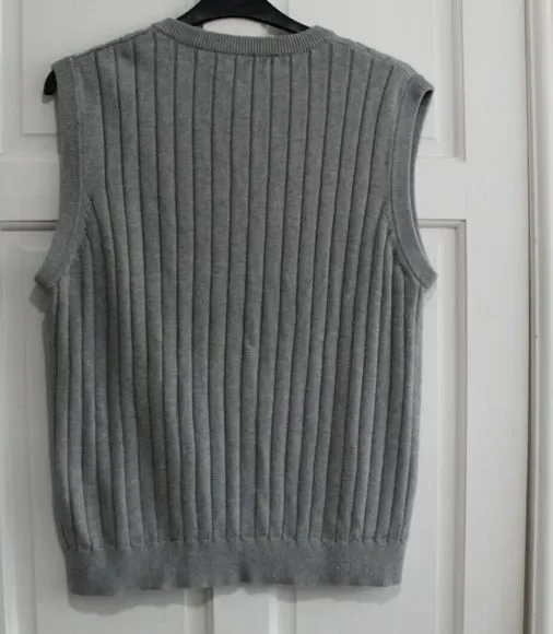 Nautica Mens Knitted Cable Tank Top Size large Grey chest  46 inch - Picture 3 of 5